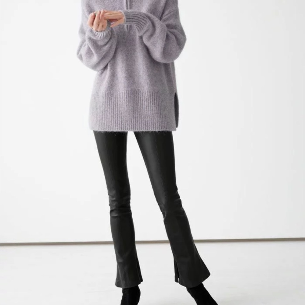 & Other Stories Fitted Leather Trousers with Slit - NWT